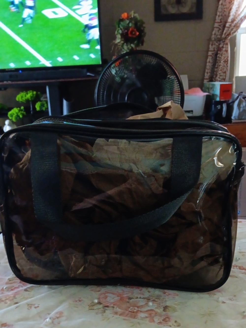 Clear Travel Toiletry Bag with Black Trim and Handles
